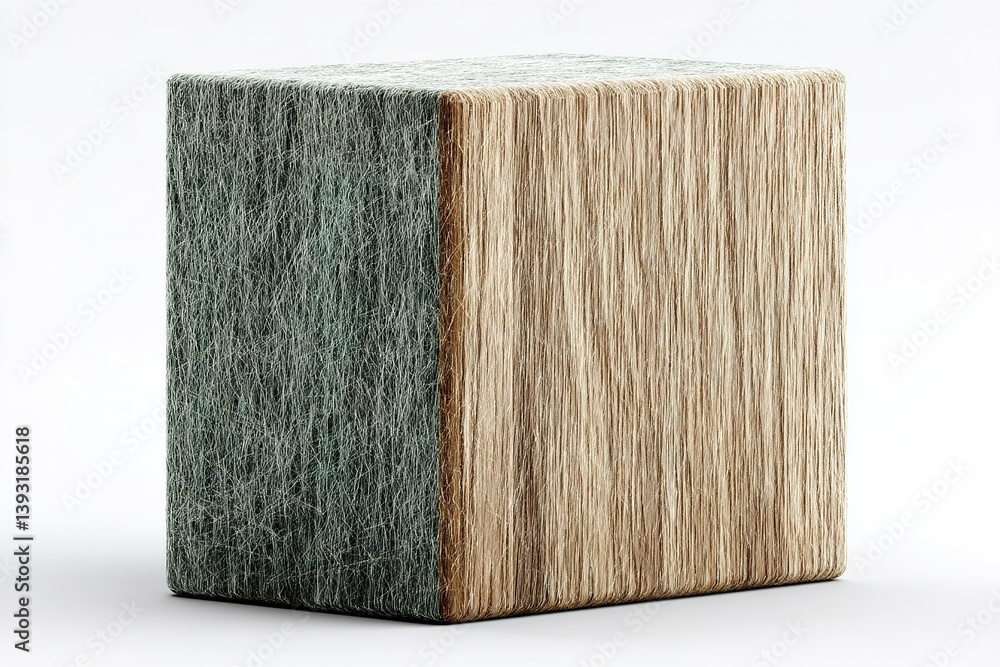 Aufkleber unique modern sculpture made of natural fibers displayed on a minimalistic background in a bright st