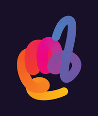A concise indication in the dark. A vector illustration of a hand pointing clearly upwards stands out against a dark background, creating a strong visual emphasis on direction and attracting attention