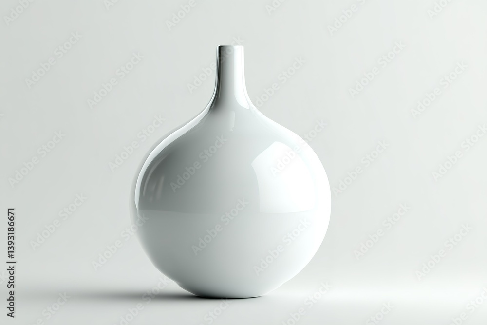 Poster elegant white ceramic vase on a minimalistic background with soft lighting showcasing its smooth cur