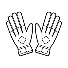 Obraz premium Minimalist Soccer Goalkeeper Gloves Outline Vector Illustration for Sports 