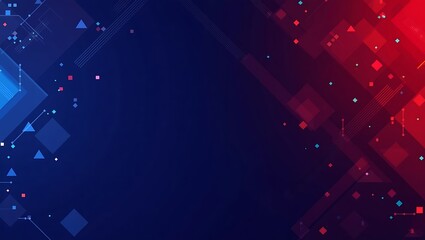 Abstract blue and red geometric background. Generative Ai.