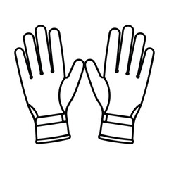 Obraz premium Minimalist Soccer Goalkeeper Gloves Outline Vector Illustration for Sports 