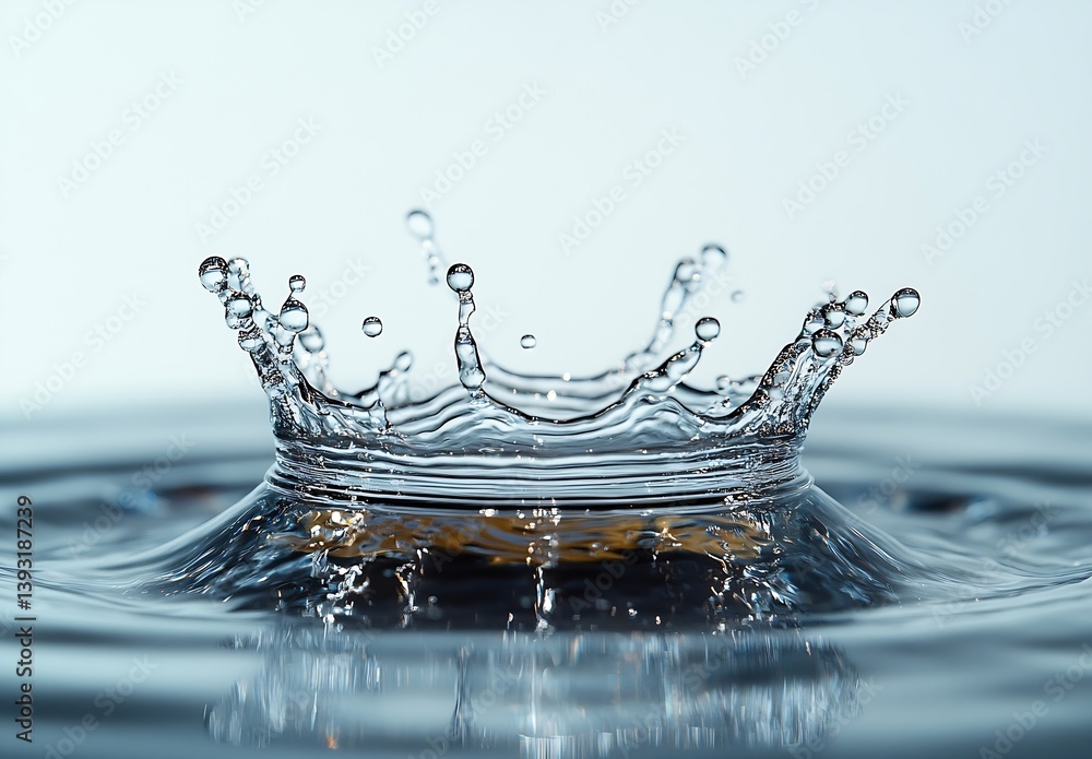 Poster mesmerizing water crown highspeed photograph capturing the moment of splash and reflection liquid ar