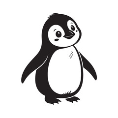 A  Penguin Vector Silhouette art illustration
