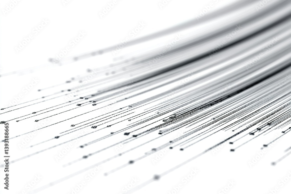 Poster fiber strands arranged in a dynamic pattern showcasing intricate details illuminated by soft light
