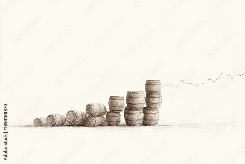 Poster barrels arranged in ascending order on a flat surface with a faint line in the background