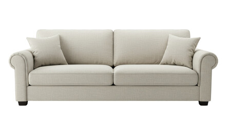 Isolated Sofa with Pillows, Comfortable Furniture