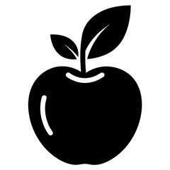 silhouette vector illustration of an apple