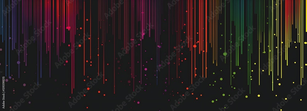 Poster color spectrum: a vibrant and dynamic display of color gradients streams downwards, forming a beauti