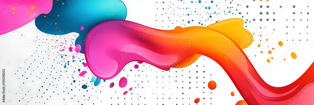 Poster abstract colorful art : a dynamic composition of vibrant, flowing colors, creating a sense of moveme