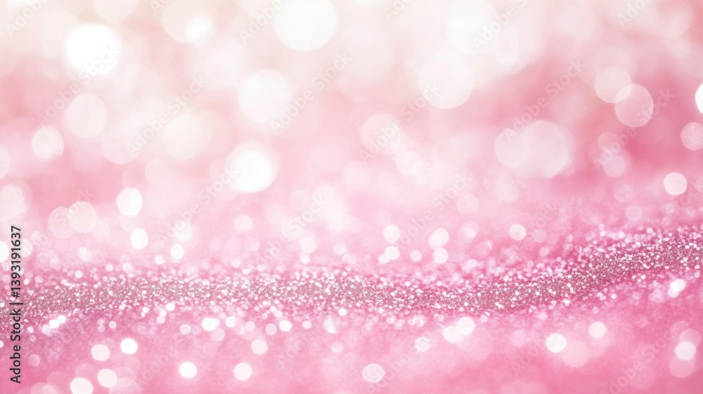 Poster a soft pink background with bokeh and glitter creating a dreamy and festive atmosphere overall
