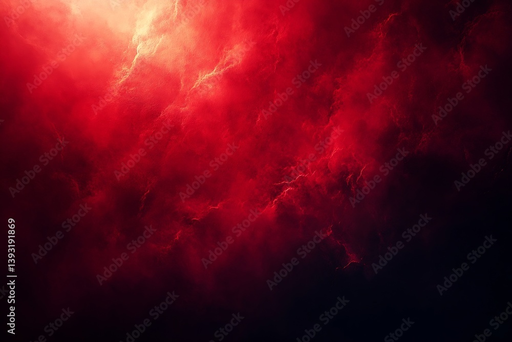 Aufkleber abstract red nebula cosmic cloud with light effects stunning background fire blood power danger spac