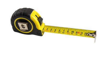 Isolated Yellow and Black Tape Measure