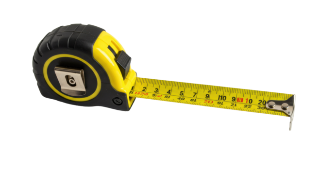 Isolated Yellow and Black Tape Measure