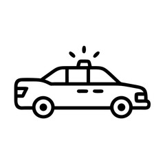 Police Car Icon for Law Enforcement and Security Themes