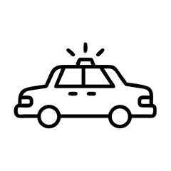 Police Car Icon for Law Enforcement and Security Themes