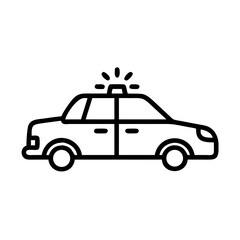 Police Car Icon for Law Enforcement and Security Themes