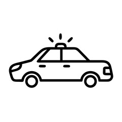Police Car Icon for Law Enforcement and Security Themes