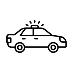 Police Car Icon for Law Enforcement and Security Themes