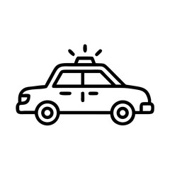 Police Car Icon for Law Enforcement and Security Themes
