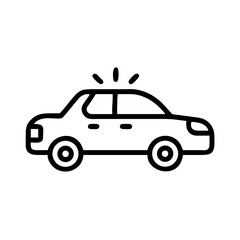 Police Car Icon for Law Enforcement and Security Themes