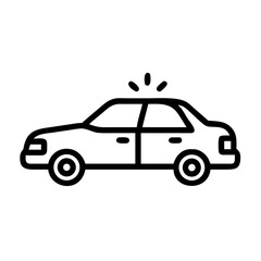 Police Car Icon for Law Enforcement and Security Themes