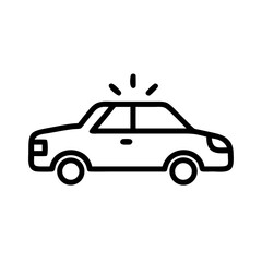 Police Car Icon for Law Enforcement and Security Themes