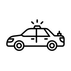 Obraz premium Police Car Icon for Law Enforcement and Security Themes