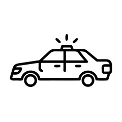 Police Car Icon for Law Enforcement and Security Themes