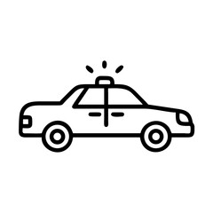 Police Car Icon for Law Enforcement and Security Themes