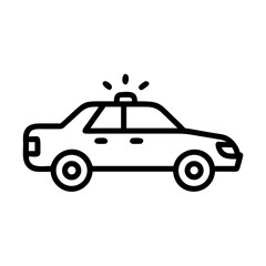 Police Car Icon for Law Enforcement and Security Themes