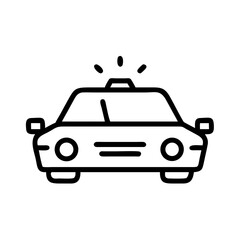 Police Car Icon for Law Enforcement and Security Themes