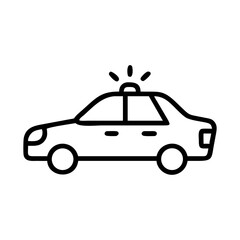 Police Car Icon for Law Enforcement and Security Themes