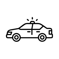 Police Car Icon for Law Enforcement and Security Themes