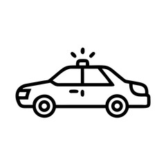 Police Car Icon for Law Enforcement and Security Themes