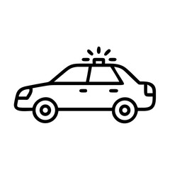 Police Car Icon for Law Enforcement and Security Themes