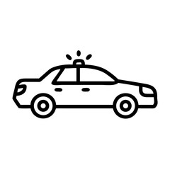 Police Car Icon for Law Enforcement and Security Themes