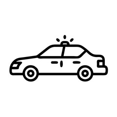 Police Car Icon for Law Enforcement and Security Themes