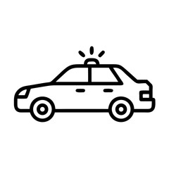 Police Car Icon for Law Enforcement and Security Themes