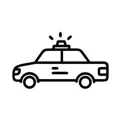 Police Car Icon for Law Enforcement and Security Themes
