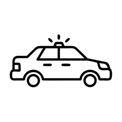 Police Car Icon for Law Enforcement and Security Themes
