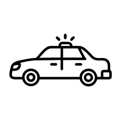 Police Car Icon for Law Enforcement and Security Themes