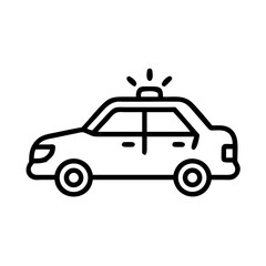 Police Car Icon for Law Enforcement and Security Themes