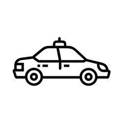 Police Car Icon for Law Enforcement and Security Themes