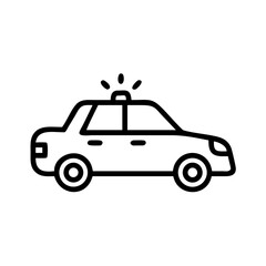 Police Car Icon for Law Enforcement and Security Themes