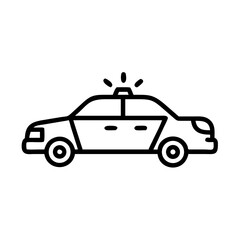 Police Car Icon for Law Enforcement and Security Themes
