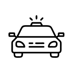 Police Car Icon for Law Enforcement and Security Themes