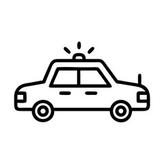 Police Car Icon for Law Enforcement and Security Themes