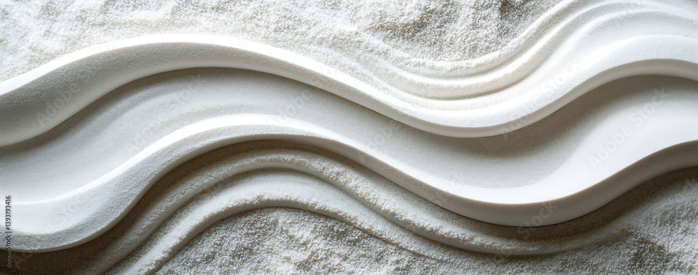Aufkleber Abstract Wave Pattern in Sand Calm and Peaceful Beach Theme Relaxation and Meditation Background Design : Generative AI