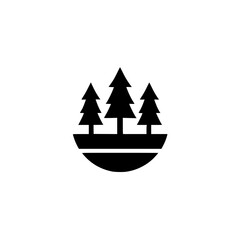 Fototapeta premium Minimalist Forest Icon, Nature Logo Design